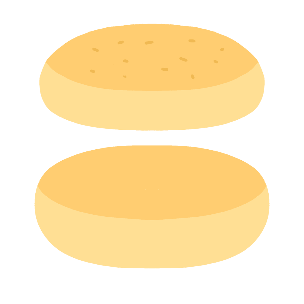 イングリッシュマフィンの無料イラスト素材