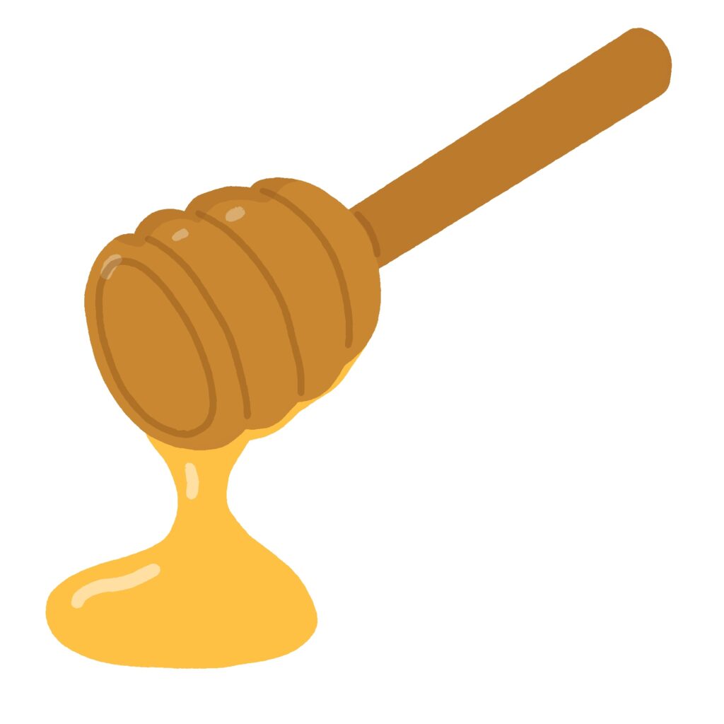 蜂蜜の棒（ハニーディッパー）の無料イラスト素材