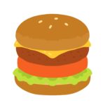 トマトチーズバーガーの無料イラスト素材