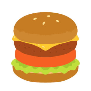 トマトチーズバーガーの無料イラスト素材