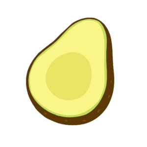 種を取ったアボカドの無料イラスト素材