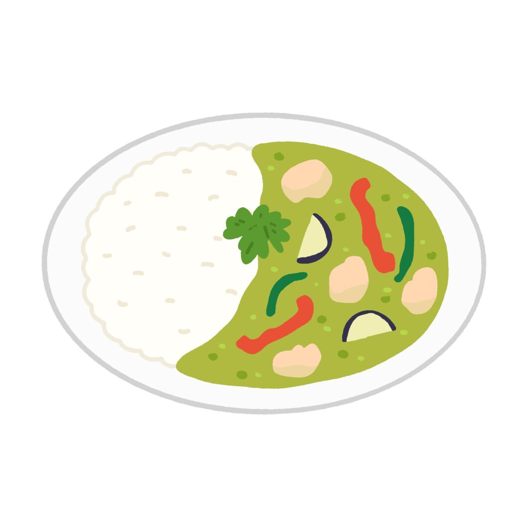 グリーンカレーの無料イラスト素材