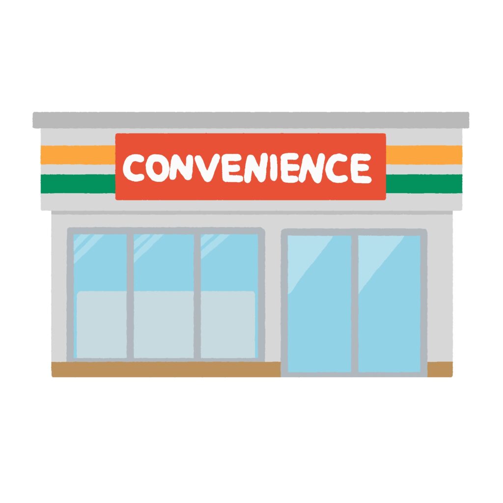 コンビニエンスストアの無料イラスト素材