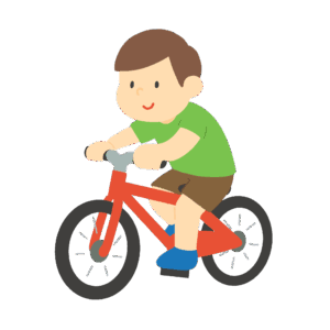 自転車に乗る人の無料イラスト素材