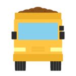 ダンプカー（正面）の無料イラスト素材