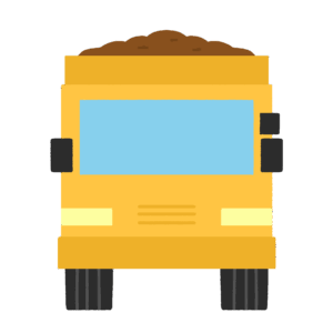 ダンプカー（正面）の無料イラスト素材