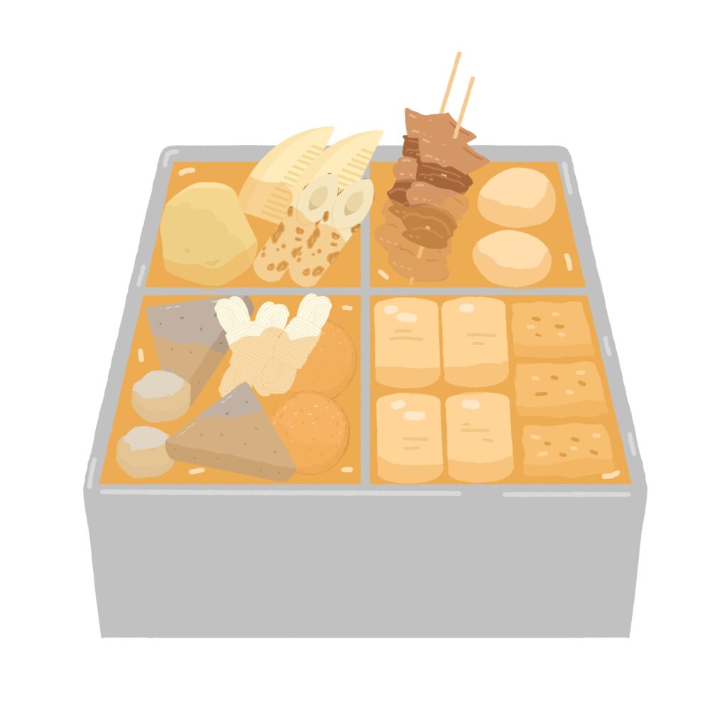 角型おでん鍋の無料イラスト素材