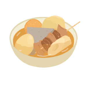 おでん(お皿)の無料イラスト素材