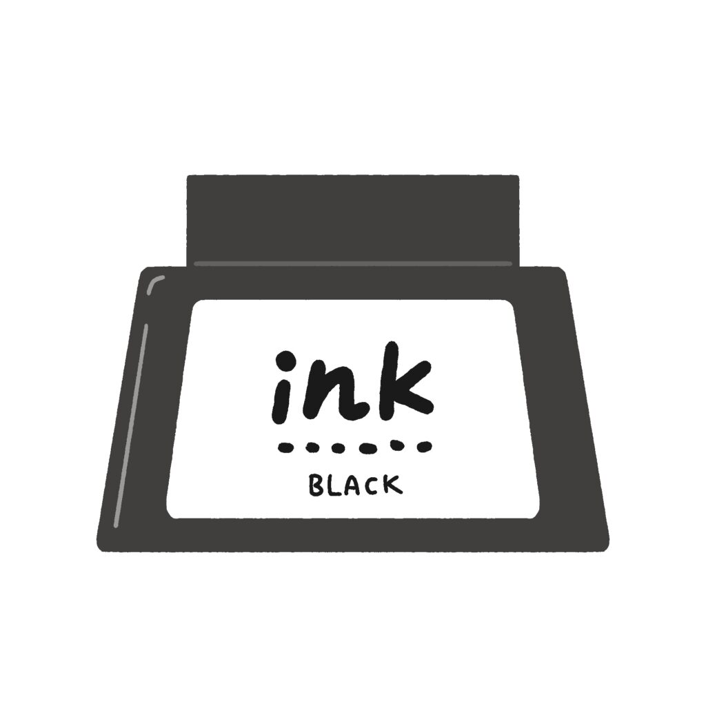 万年筆のインク容器の無料イラスト素材