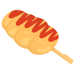 clip art of frankfurter bun with stick
