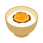 卵かけご飯（醤油あり）の無料イラスト素材