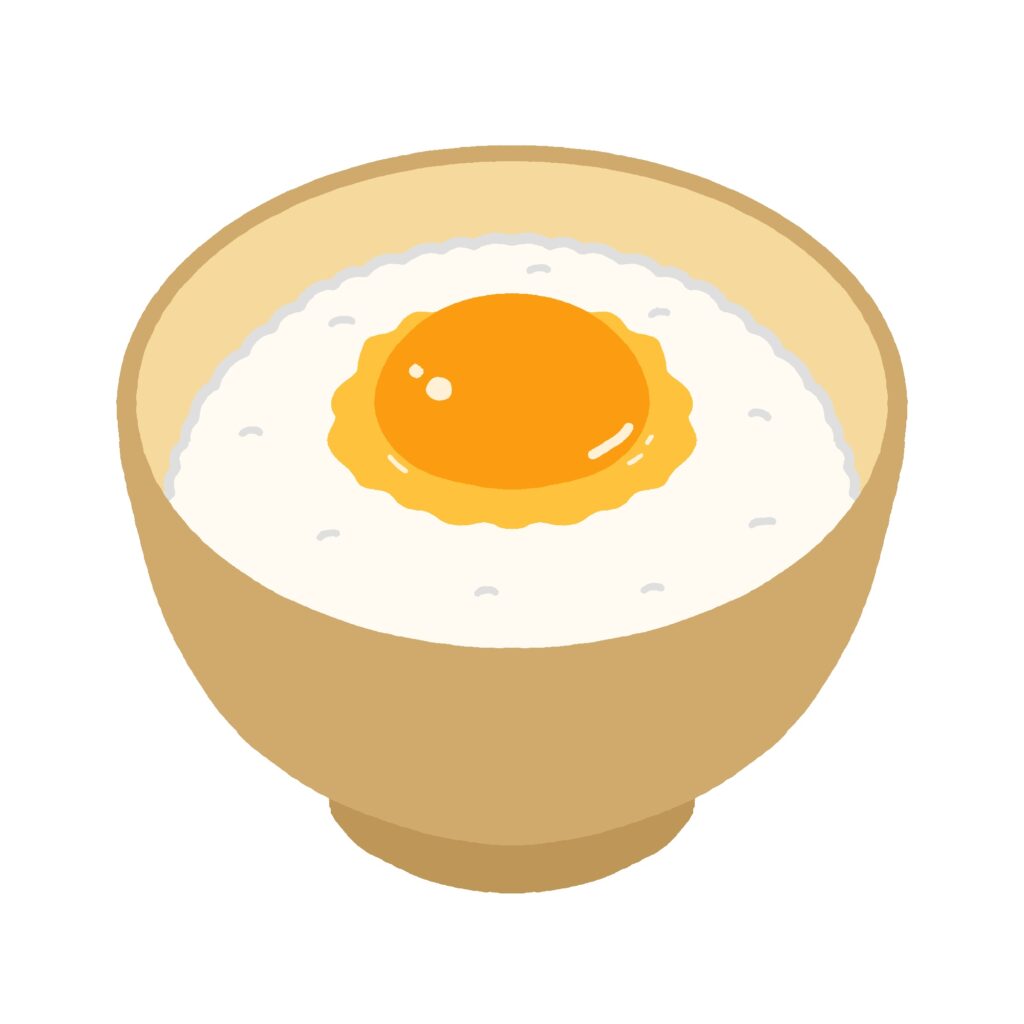 卵かけご飯の無料イラスト素材