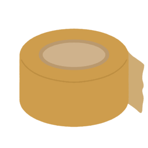 ガムテープ（梱包用テープ）の無料イラスト素材