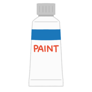 絵の具チューブ（青色）の無料イラスト素材