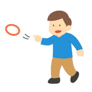 輪投げをする人の無料イラスト素材