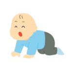 はいはいする赤ちゃんの無料イラスト素材