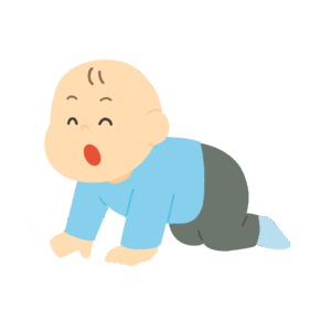 はいはいする赤ちゃんの無料イラスト素材