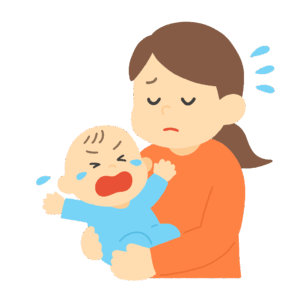 育児疲れのママの無料イラスト素材