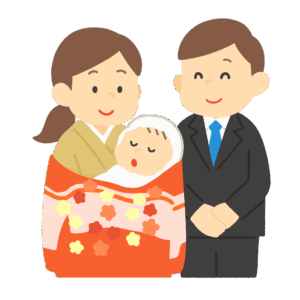 お宮参りの無料イラスト素材