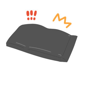 劣化・膨張したバッテリーの無料イラスト素材