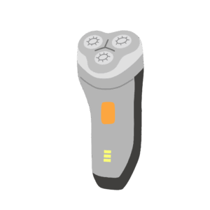 電気シェーバー（回転式）の無料イラスト素材