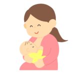 授乳するお母さんの無料イラスト素材