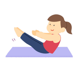 舟のポーズ（ヨガ）の無料イラスト素材