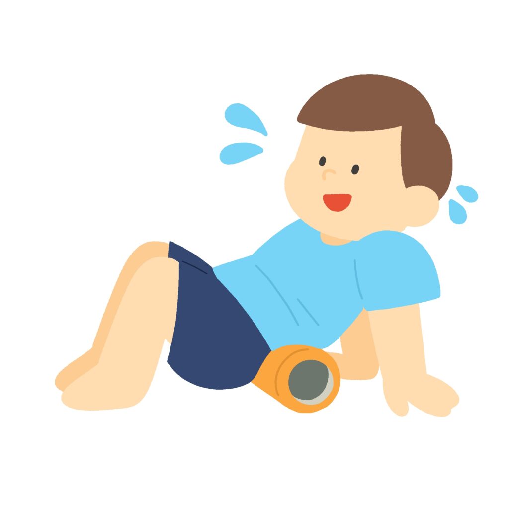 clip art of person releasing myofascia with foam roller-illpop.com