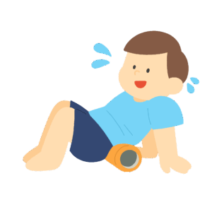 フォームローラーで筋膜リリースする人の無料イラスト素材