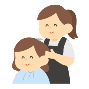 髪を切る美容師の無料イラスト素材