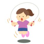 縄跳びをする女の子の無料イラスト素材