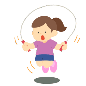 縄跳びをする女の子の無料イラスト素材