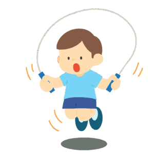 縄跳びをする男の子の無料イラスト素材