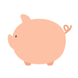 豚の貯金箱(ブタの貯金箱・豚型貯金箱)の無料イラスト素材