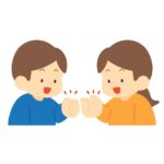 じゃんけんをする子どもの無料イラスト素材