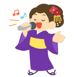 女性演歌歌手の無料イラスト素材