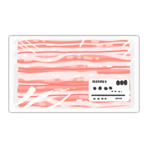 パック入り豚ばら肉の無料イラスト素材