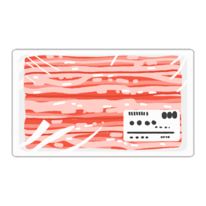 牛バラ肉（パック入り）の無料イラスト素材
