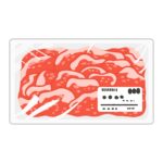 牛こま肉（パック入り）の無料イラスト素材