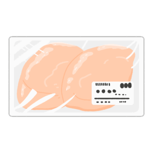 鶏むね肉(パック入り)の無料イラスト素材