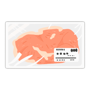 鶏もも肉（パック入り）の無料イラスト素材