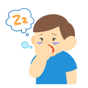 あくびをする人の無料イラスト素材