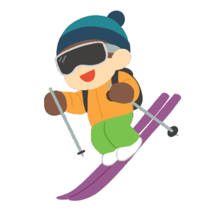 バックカントリースキーをする人の無料イラスト素材