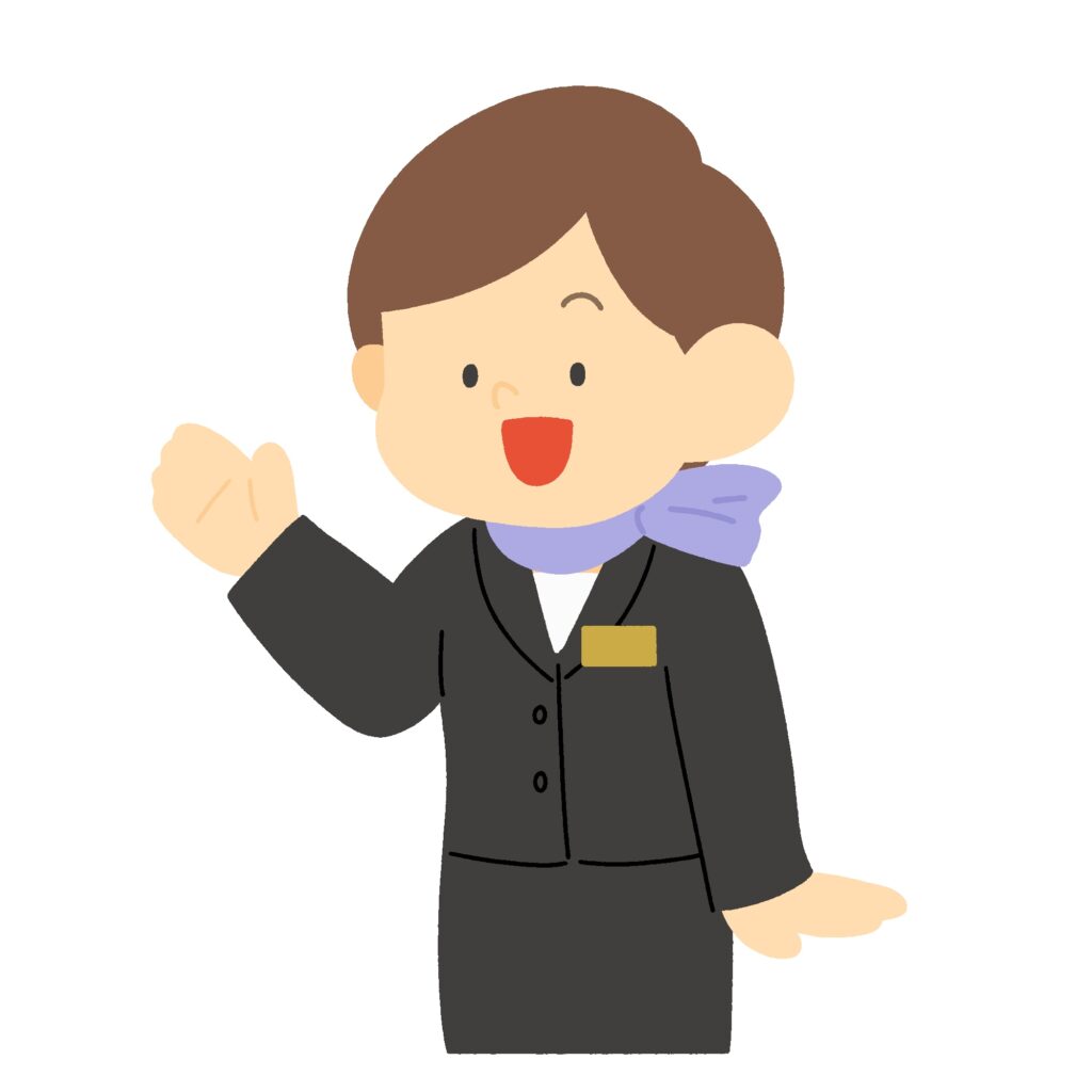 客室乗務員（CA・キャビンアテンダント・フライトアテンダント）の無料イラスト素材