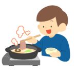 しゃぶしゃぶを食べる人の無料イラスト素材