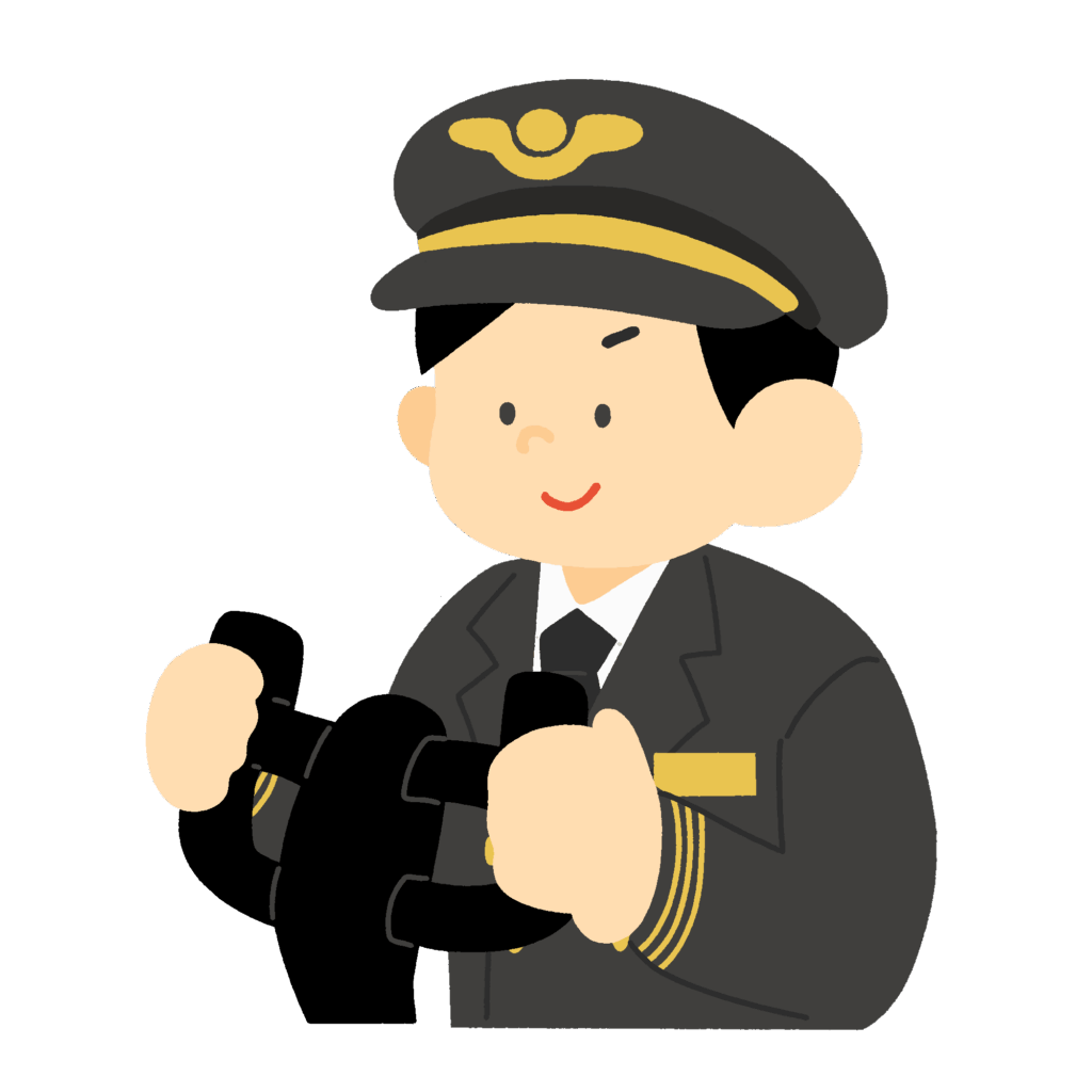 パイロット（飛行機の操縦士）の無料イラスト素材
