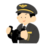 パイロット（飛行機の操縦士）の無料イラスト素材