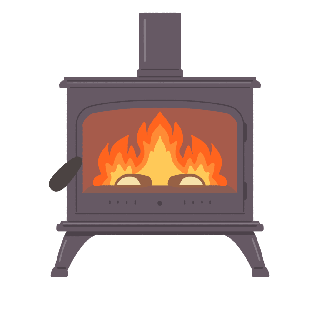 薪ストーブの無料イラスト素材
