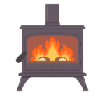 薪ストーブの無料イラスト素材