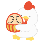 clip art of rooster with daruma doll-illpop.com